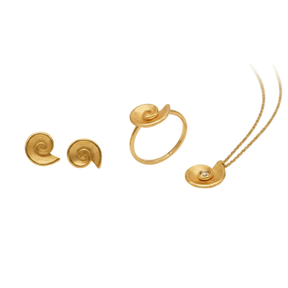 Ohrstecker "Spiroli" - 585 Gelbgold