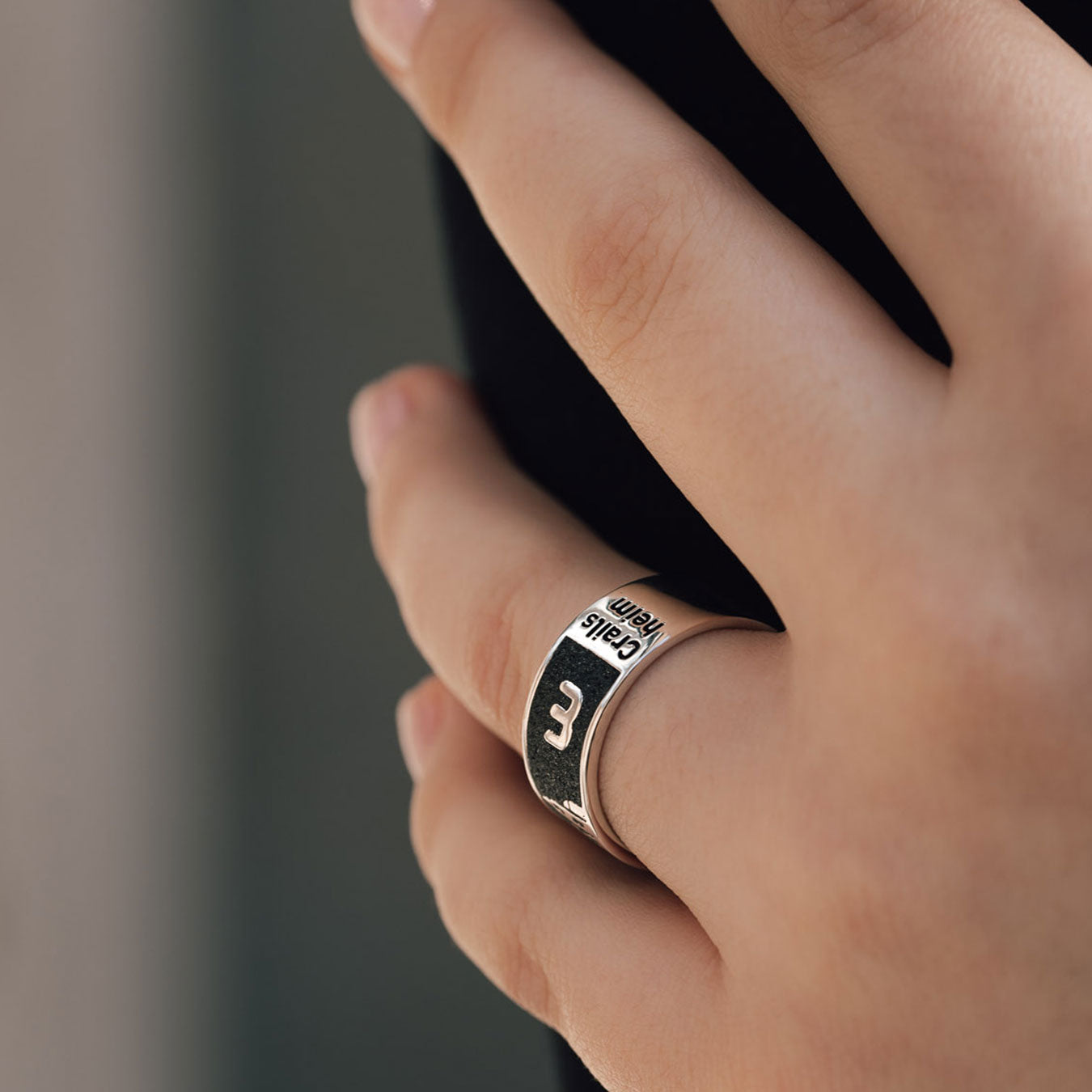 Crailsheimring - Silber mit schwarzem Lavasand