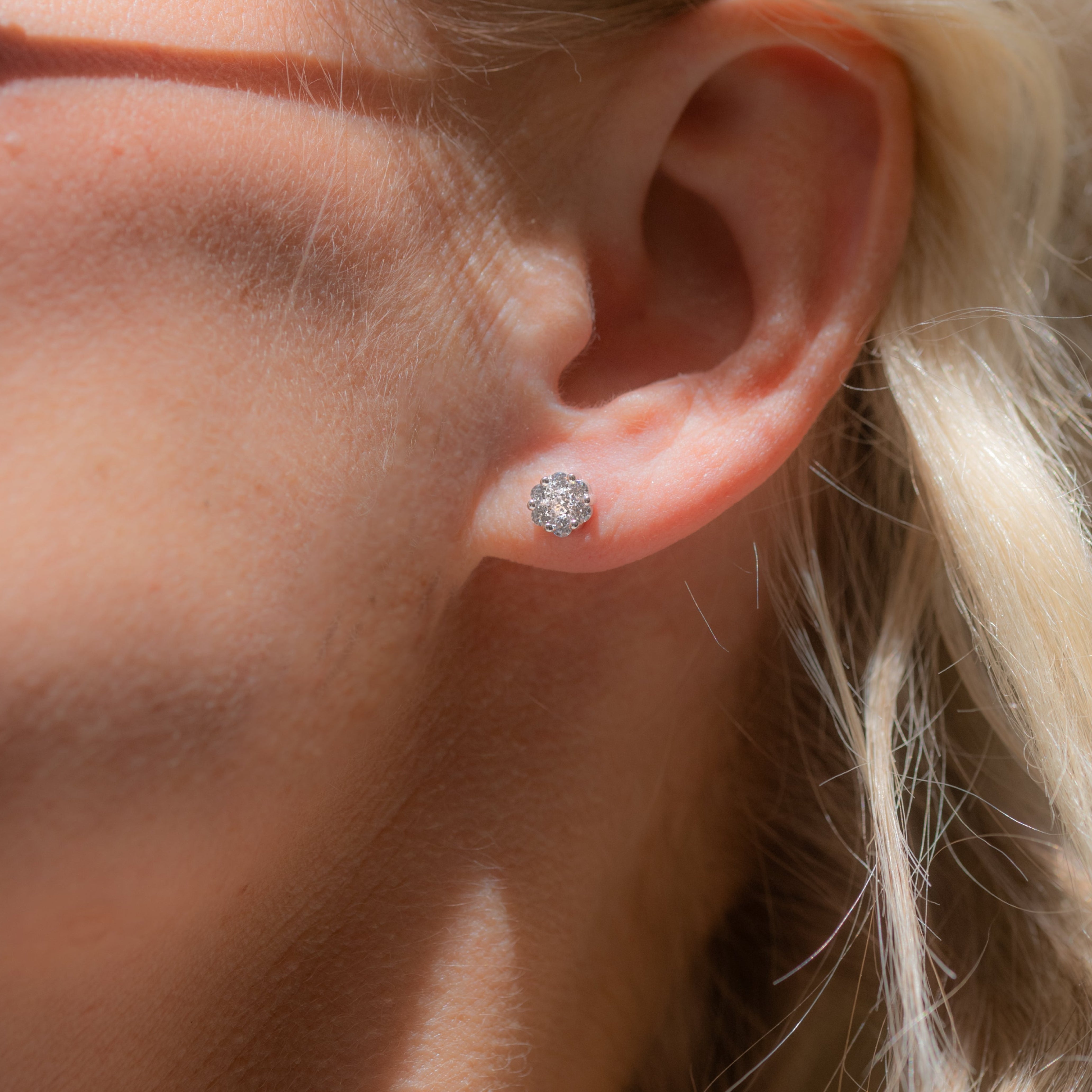 Ohrstecker "Flora" Grande 585 Weißgold