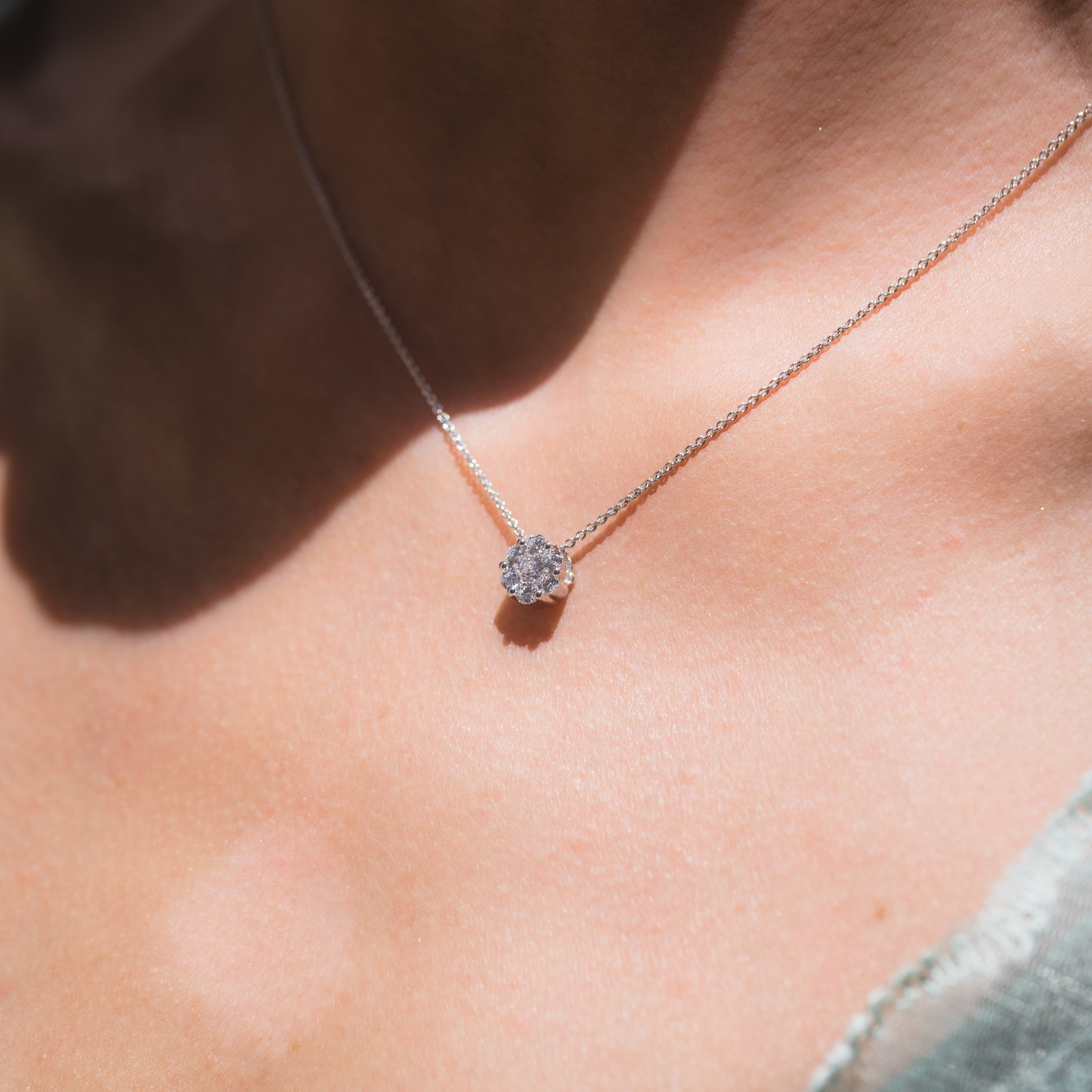 Anhänger "Flora" Grande 585 Weißgold