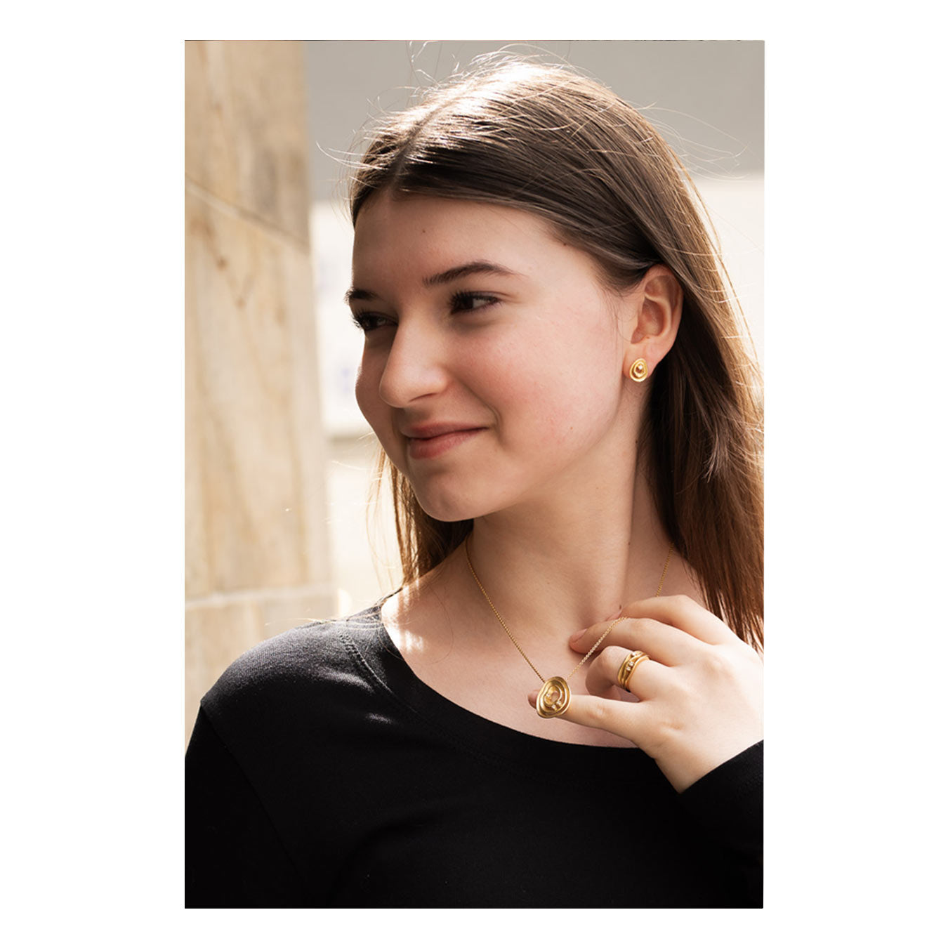 Ohrstecker "Wave" - 750 Gelbgold