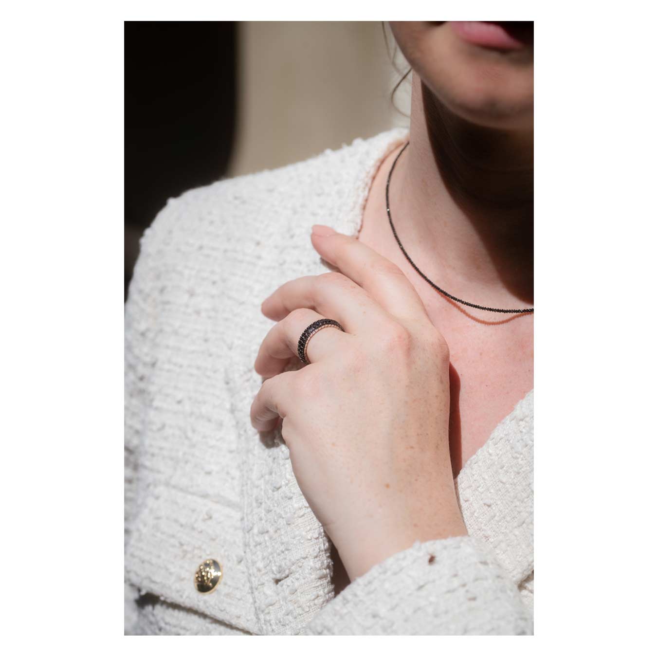 Diamantkette schwarz 14Ct - 585 Weißgold