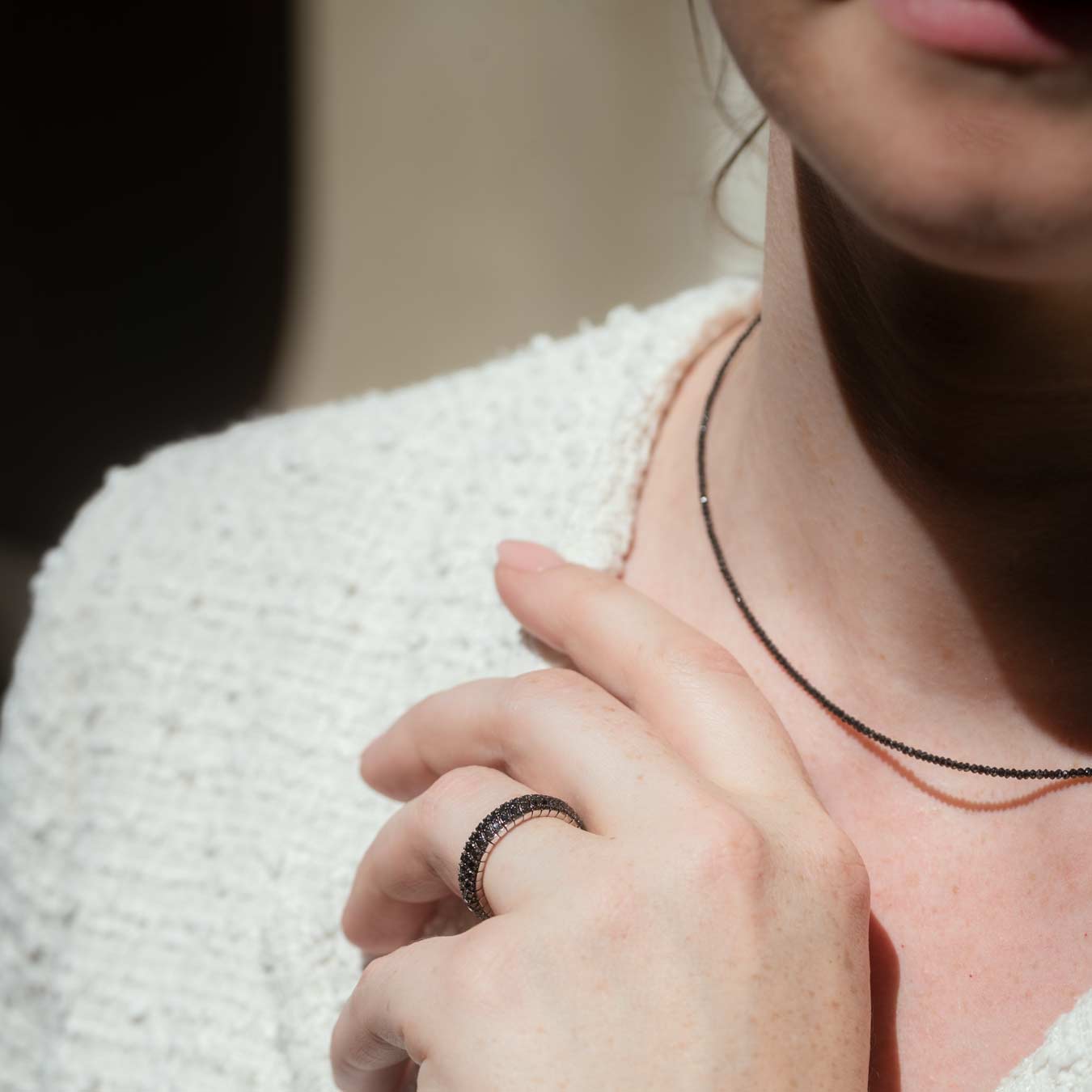 Diamantkette schwarz 14Ct - 585 Weißgold