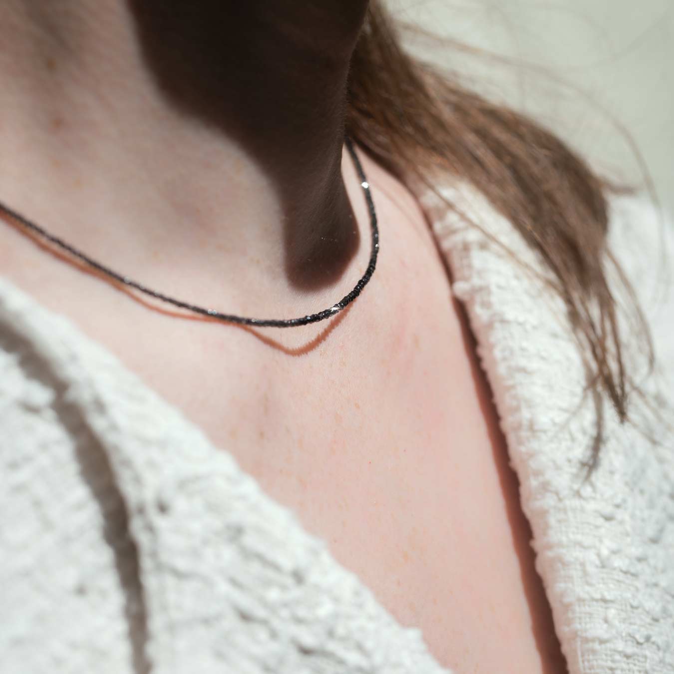 Diamantkette schwarz 14Ct - 585 Weißgold