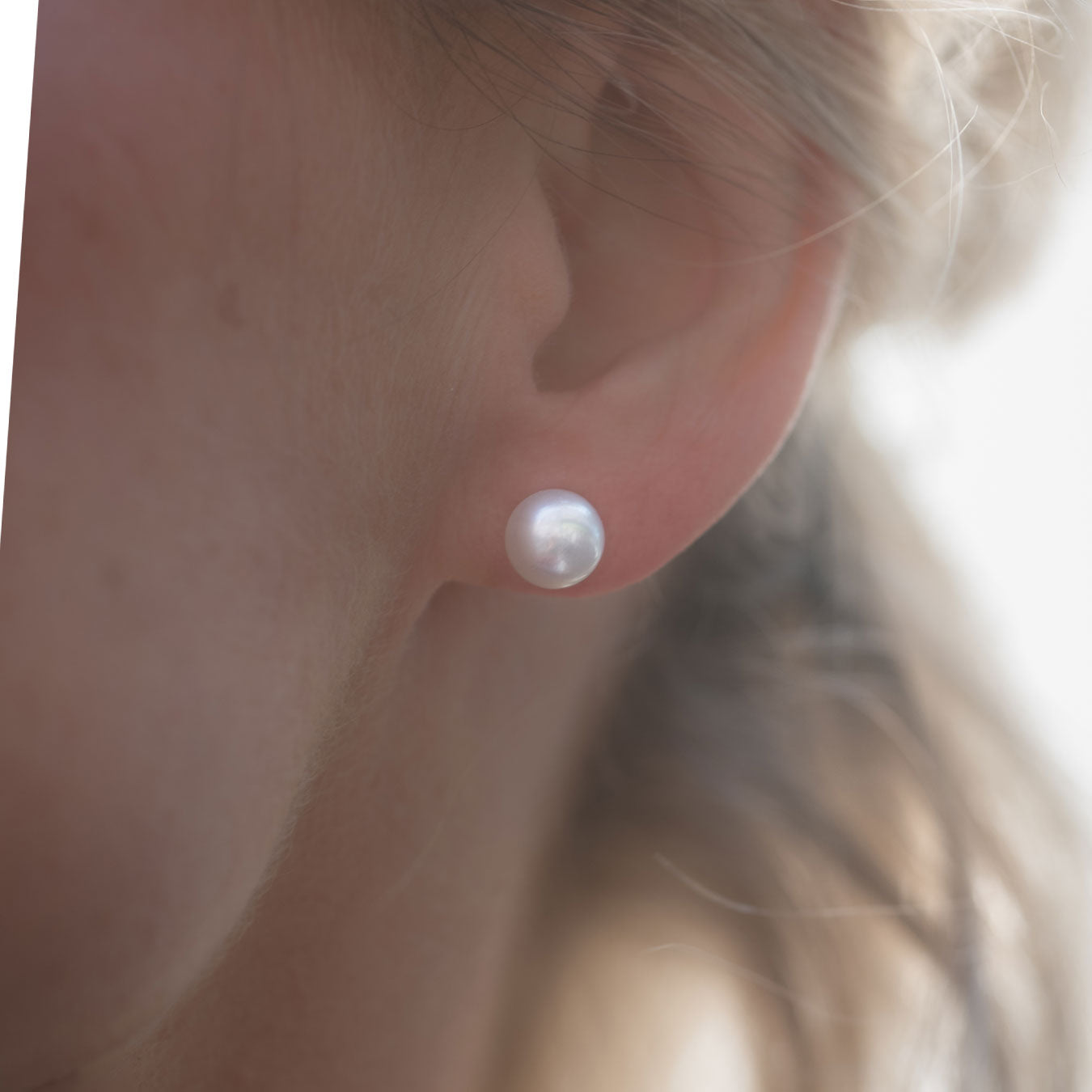 Perlohrstecker mit Akoyaperlen 7,50 mm - 585 Gelbgold