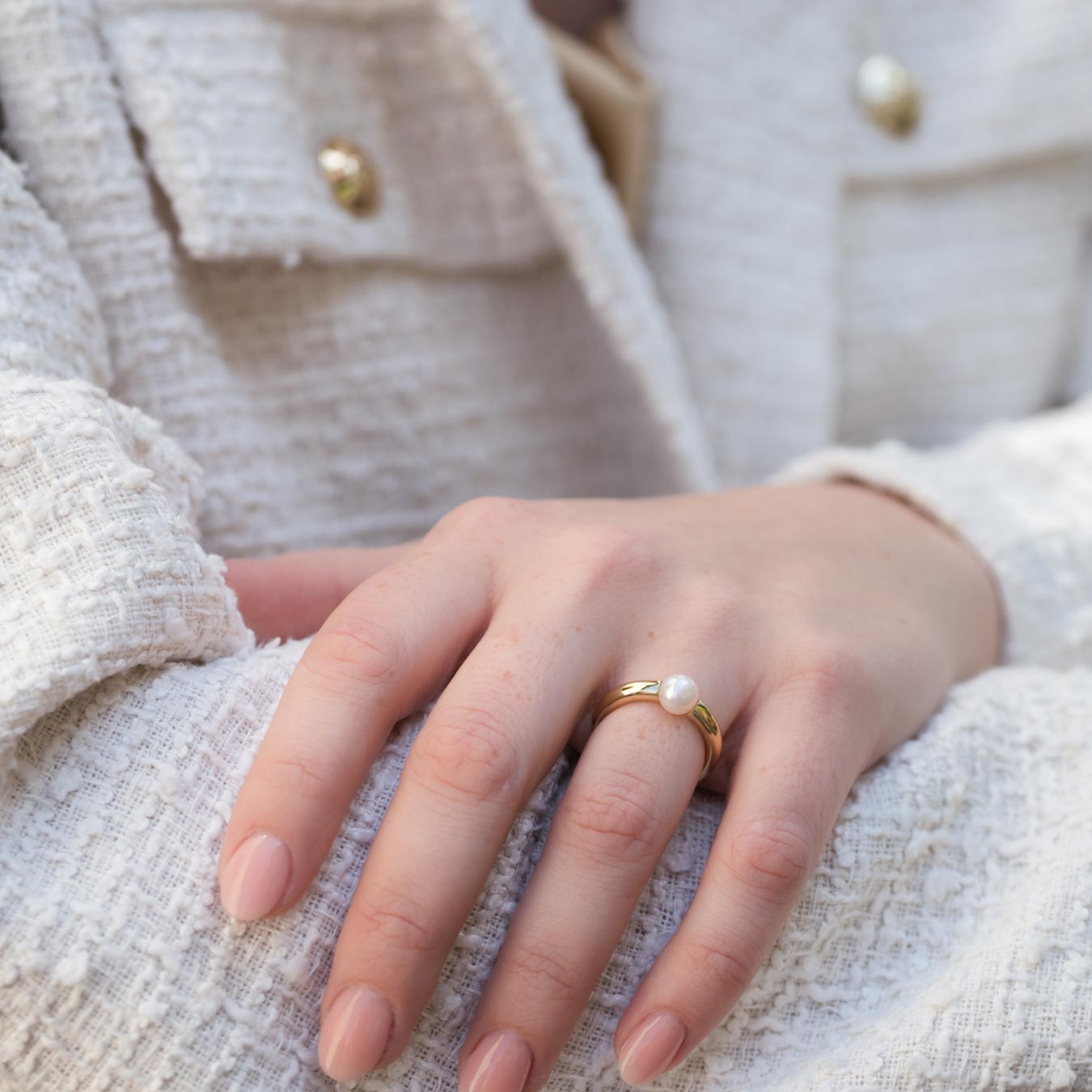 Perlring - 585 Gelbgold