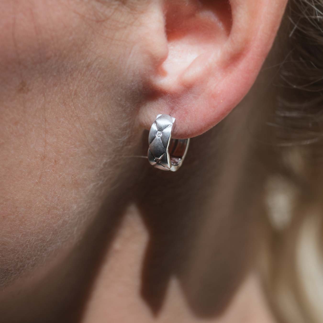 Creolen "Chesterfield" - 585 Weißgold