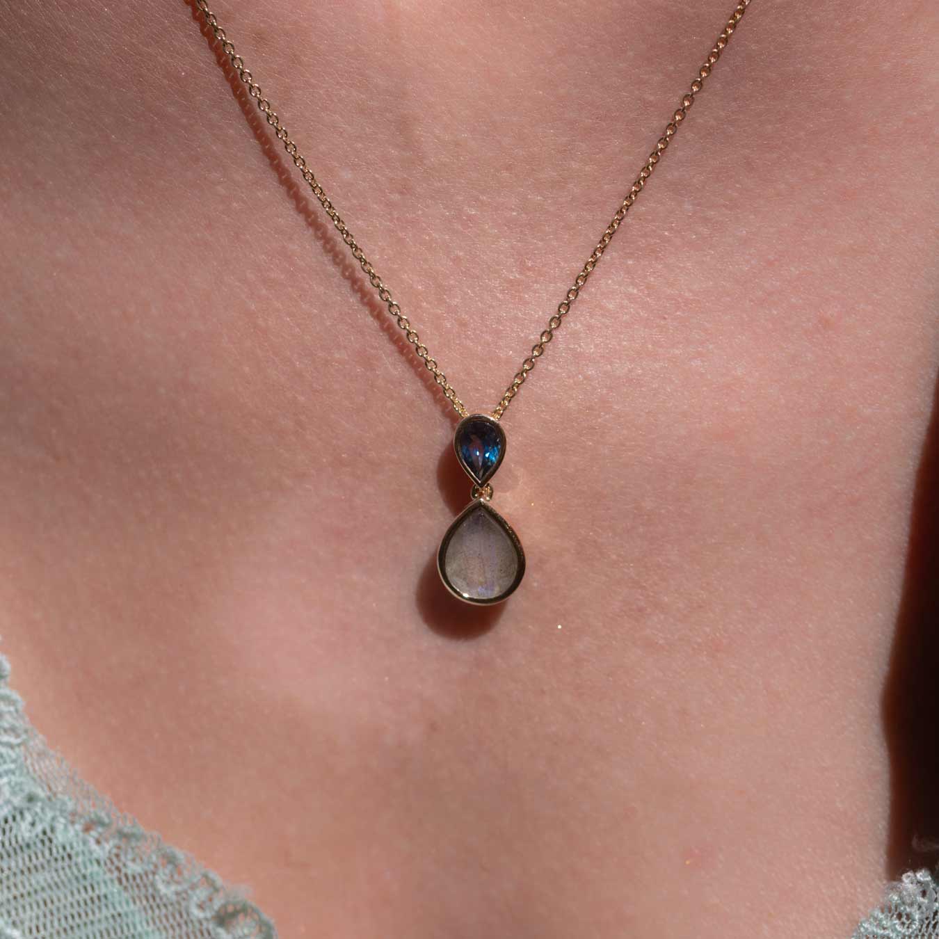 Collier mit Labradorit und Topas