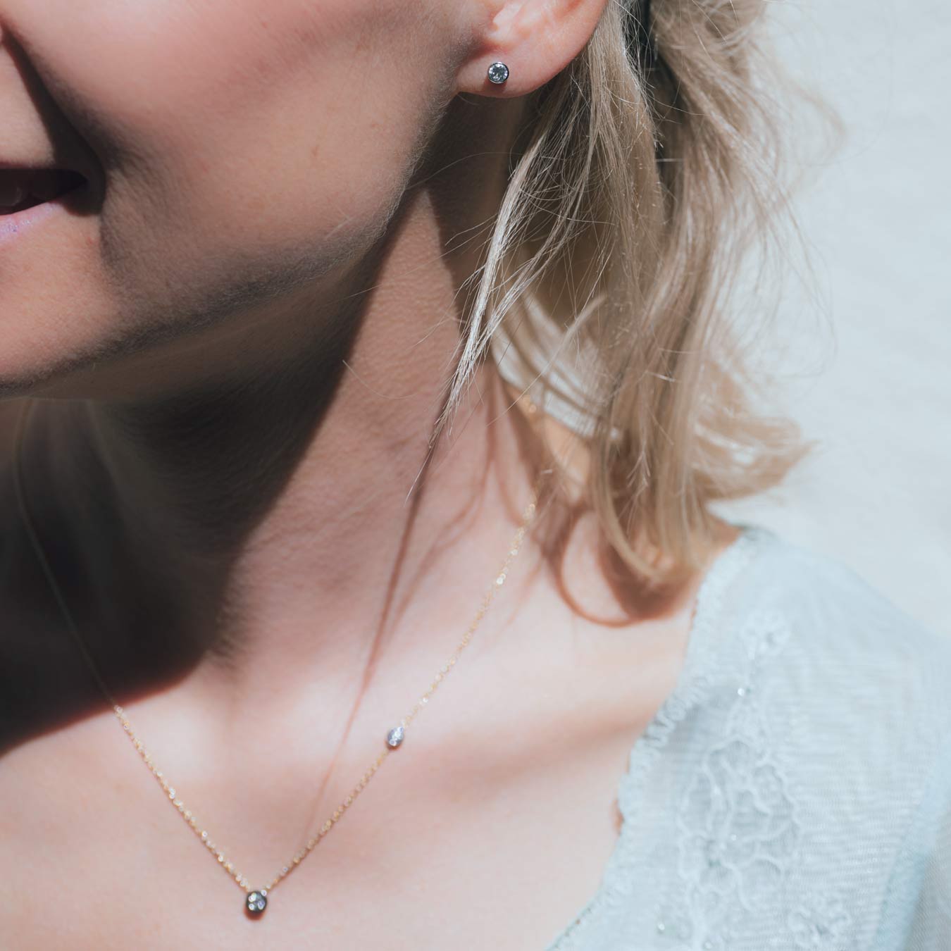 Ohrstecker "Uno Eterna" 585 Weißgold