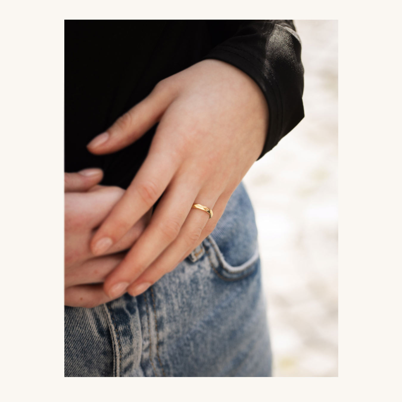 Facettenring - 585 Gelbgold