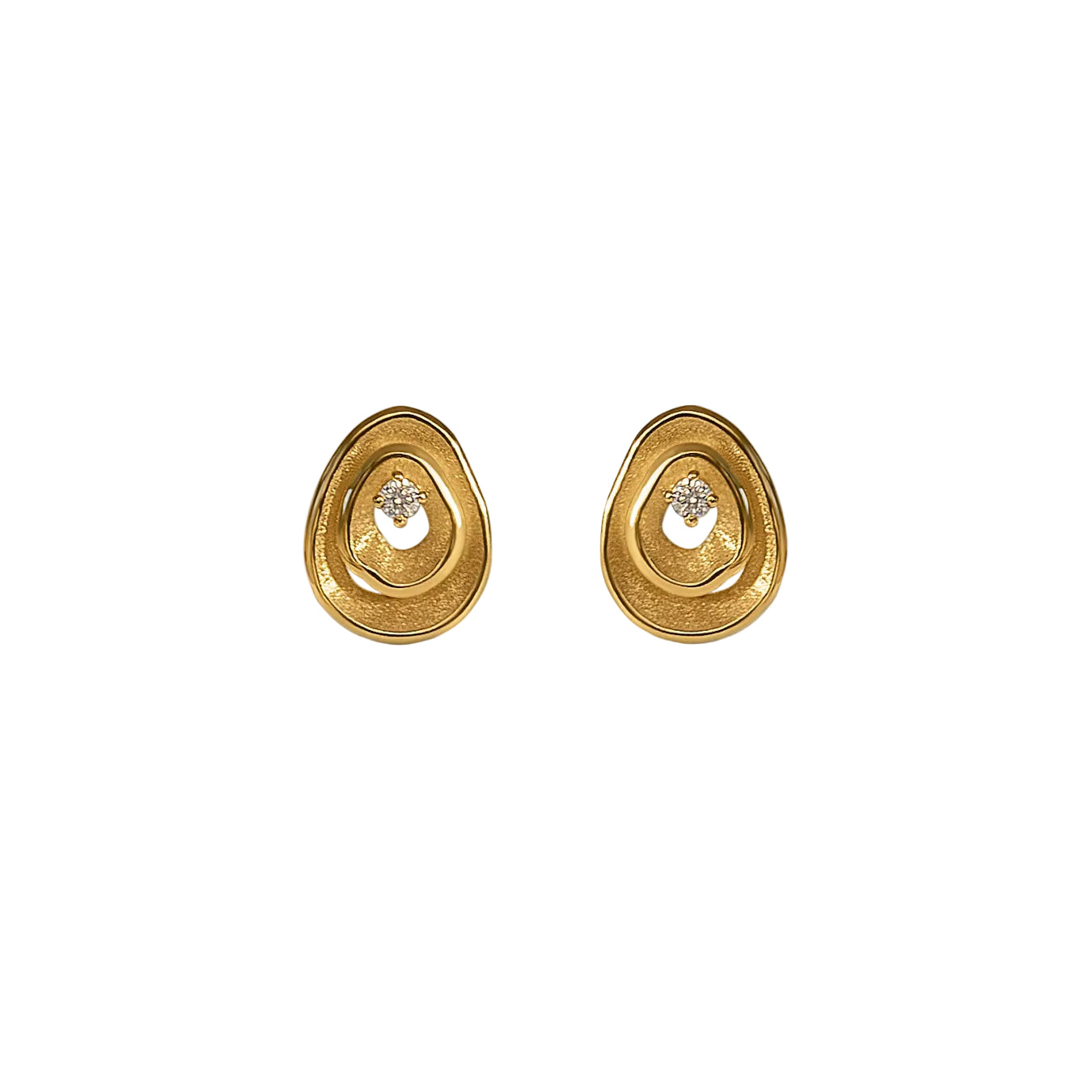 Ohrstecker "Wave" - 750 Gelbgold