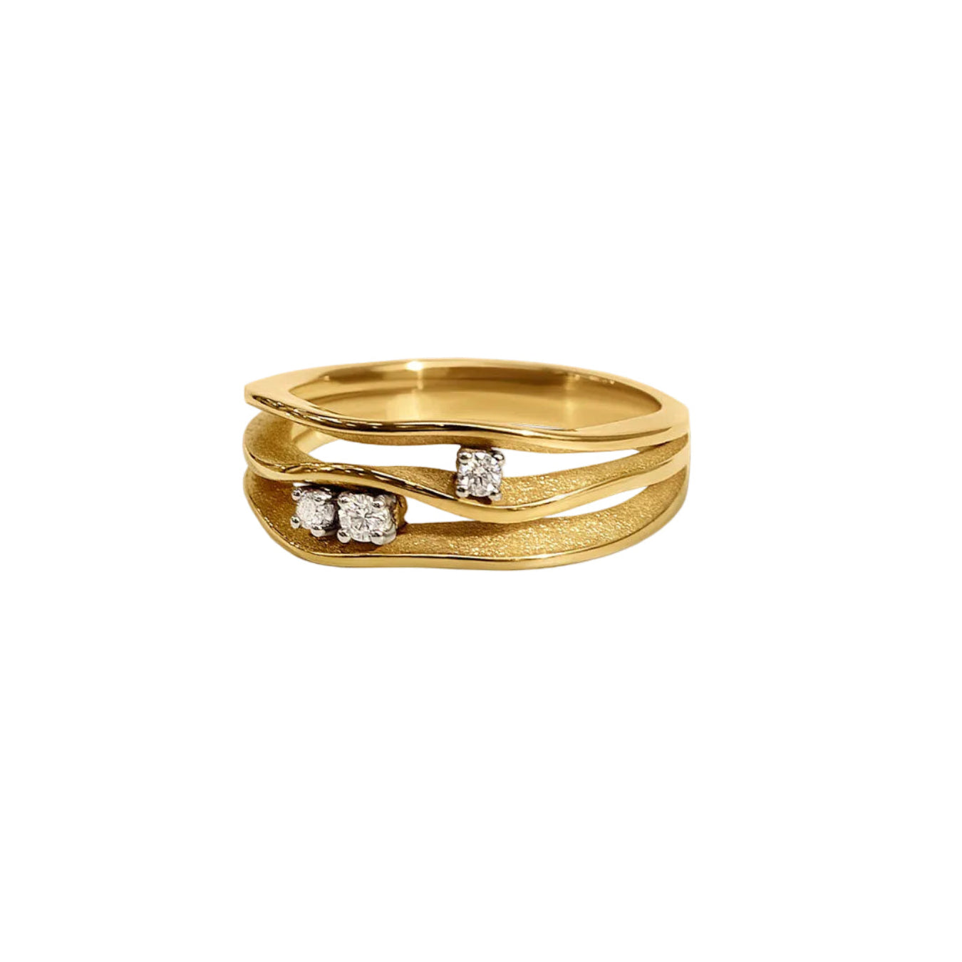 Ring "Wave" - 750 Gelbgold