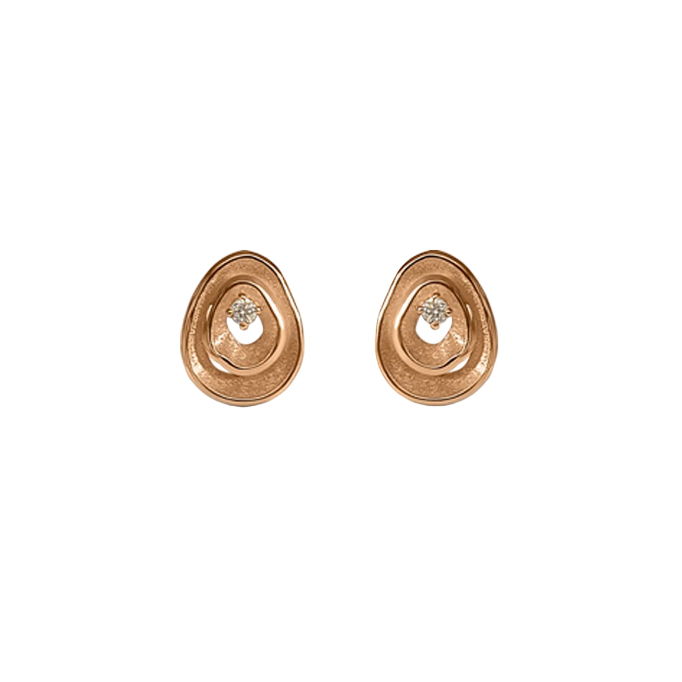 Ohrstecker "Wave" - 750 Rotgold