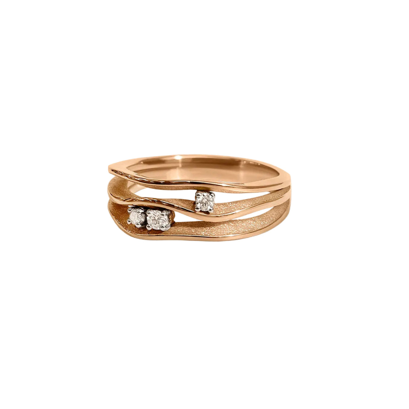 Ring "Wave" - 750 Rotgold