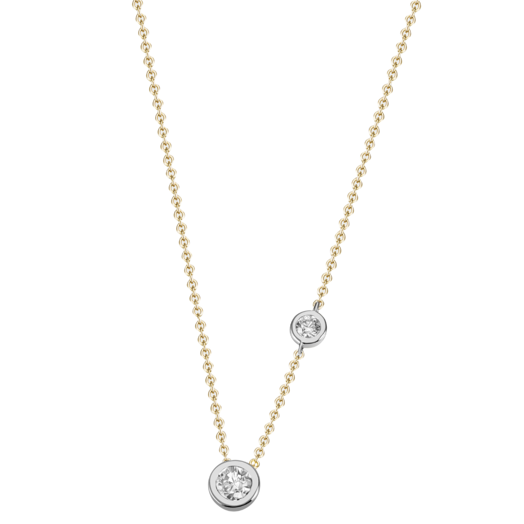 Damencollier "Contessa" - 585 Gelbgold/Weißgold