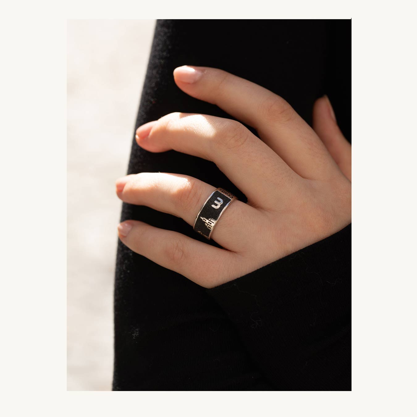 Crailsheimring - Silber mit schwarzem Lavasand