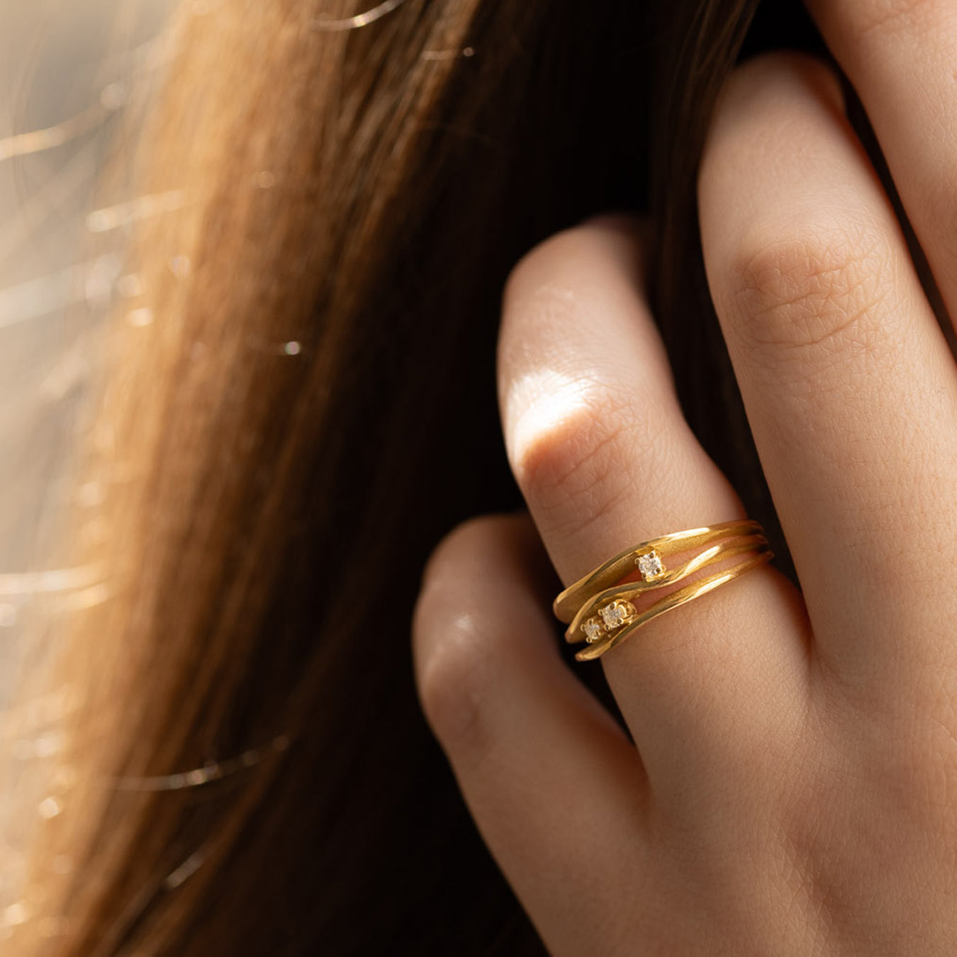 Ring "Wave" - 750 Gelbgold