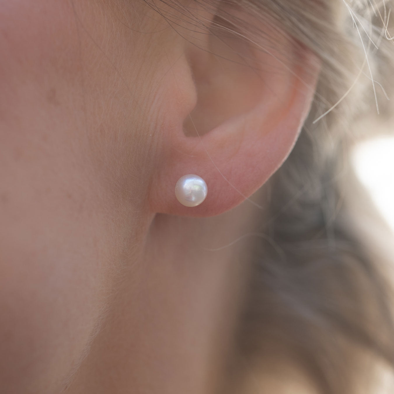 Perlohrstecker mit Akoyaperlen 6,50 mm - 585 Gelbgold