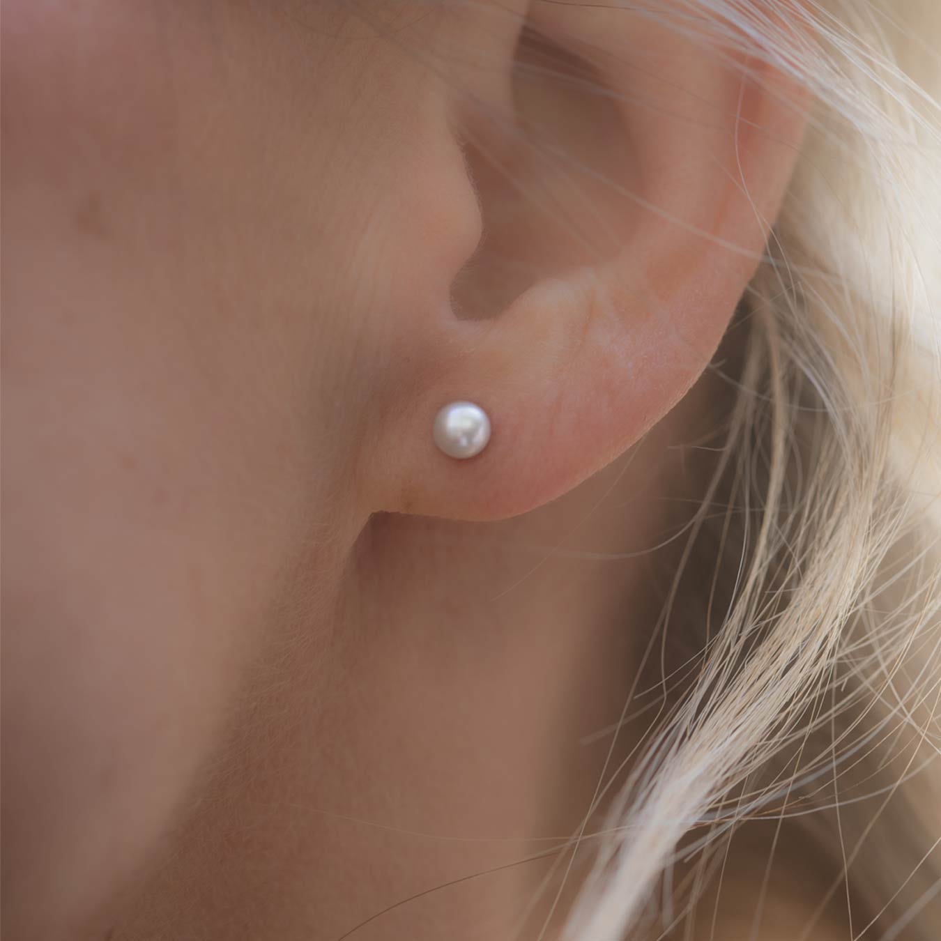 Perlohrstecker mit Akoyaperlen 5,00 mm - 585 Gelbgold