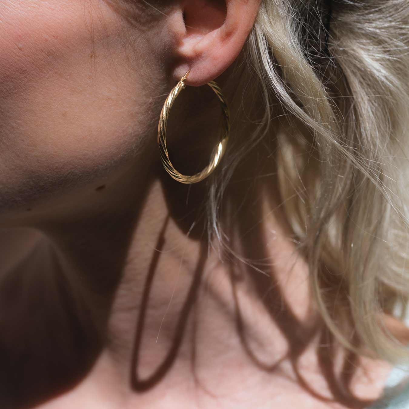 Creolen 35 mm - 585 Gelbgold