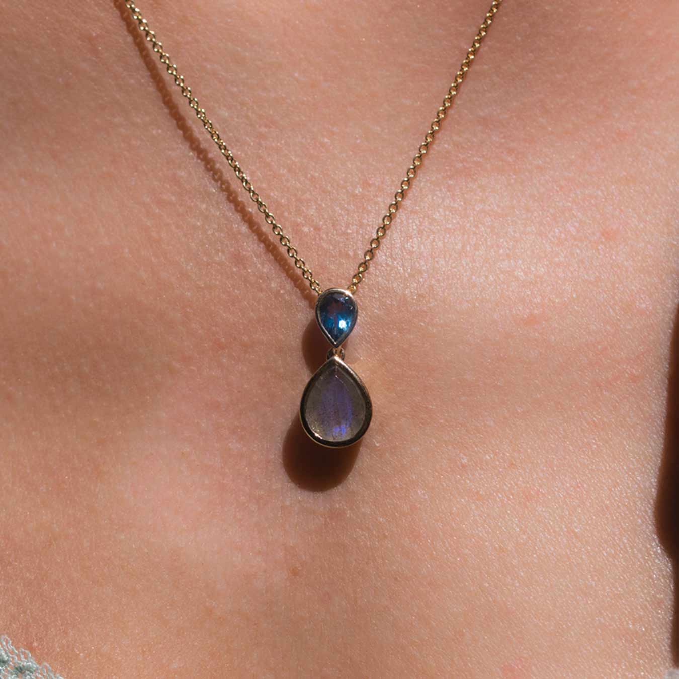 Collier mit Labradorit und Topas