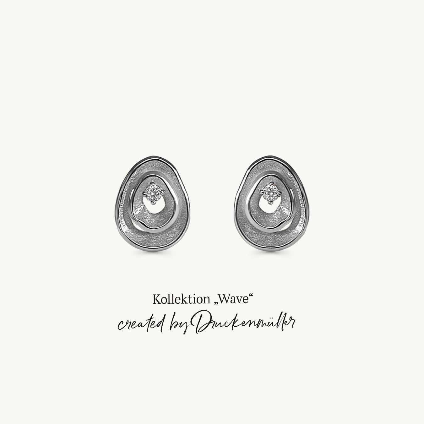 Ohrstecker "Wave" - 950 Platin