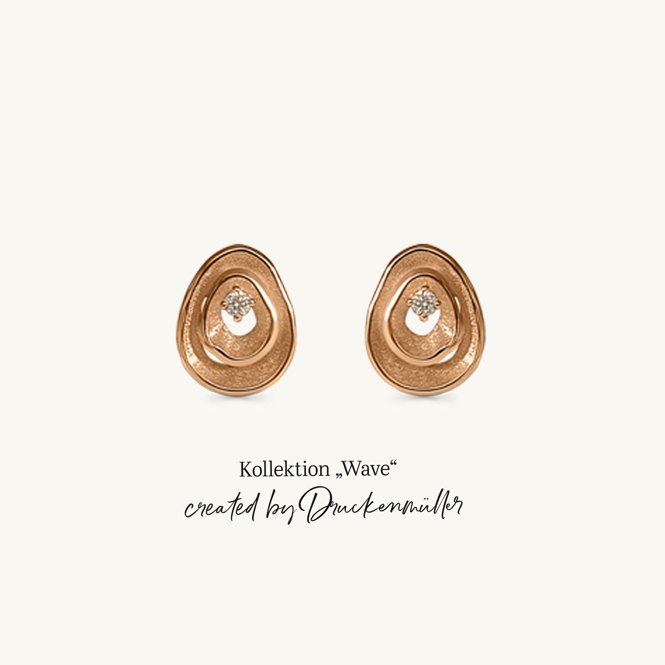 Ohrstecker "Wave" - 750 Rotgold