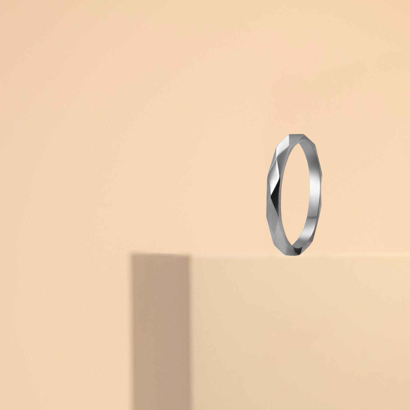 Facettenring - 585 Weißgold