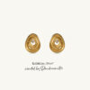 Ohrstecker "Wave" - 750 Gelbgold