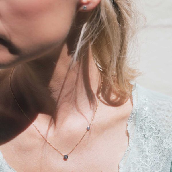 Damencollier "Contessa" - 585 Gelbgold/Weißgold – Bild 3