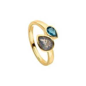 Ring mit Labradorit und Topas