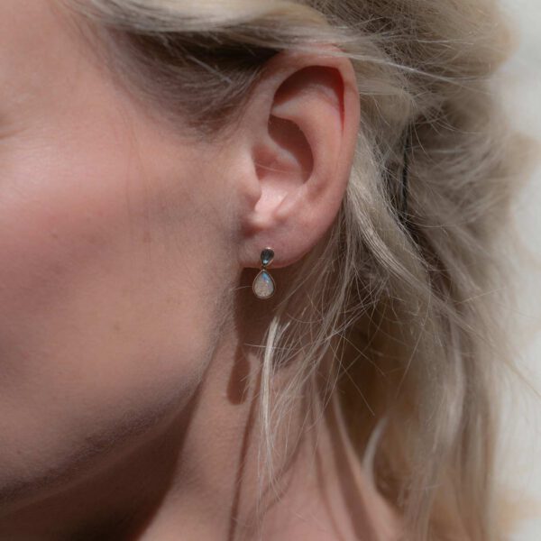 Ohrstecker mit Labradorit und Topas – Bild 3