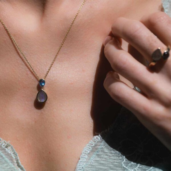 Collier mit Labradorit und Topas – Bild 3