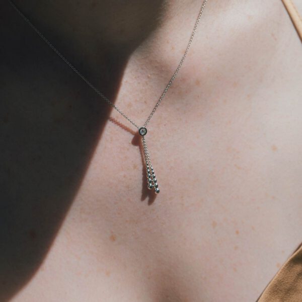Collier 585WG mit Brillant – Bild 3